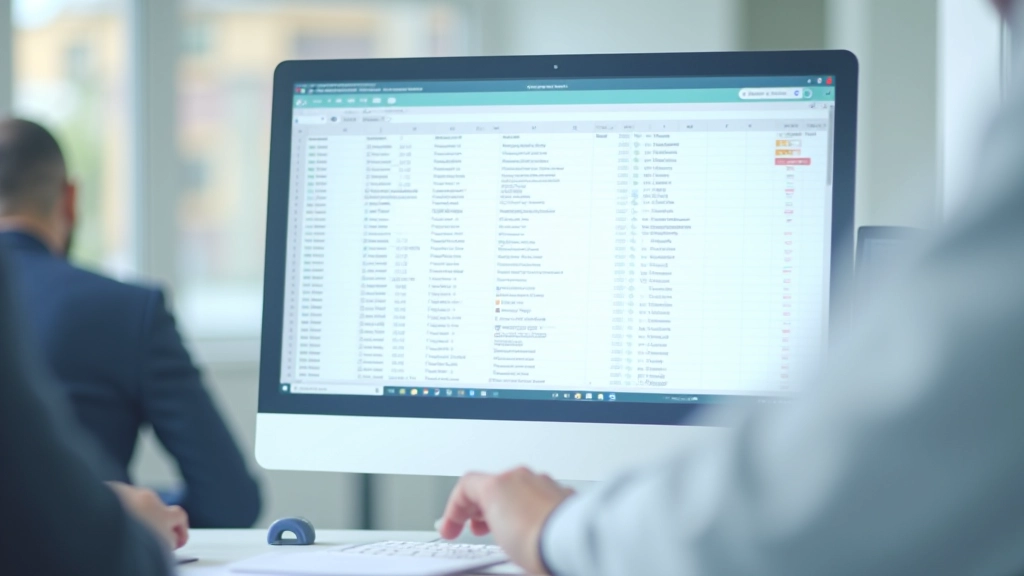 Spreadsheet with contact list showing verified email addresses, clean data with checkmarks, organized rows and columns